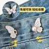 Fivela Ajustável de Cintura em Jeans da Moda 2025, Ferramenta de Apertar Cintura Sem Costura para Calças Femininas, Design de Borboleta para Ajuste da Cintura, Botão de Novo Estilo