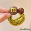 Nudo para Cola de Caballo Nuevo Estilo Coreano de Gama Alta con Diseño de Caramelo M&M, Banda Elástica Ensanchada, Cuerda para Cola de Caballo de Niña Linda al por Mayor