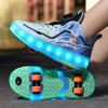 Nuevos Zapatos Coloridos con Luces y Frenos Mejorados para Niños y Niñas, Zapatos de Patines para Niños con Cuatro Ruedas y Ruedas Dobles