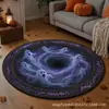 Alfombra Redonda de Felpa de Cristal para Piso, Trampa Visual 3D de Halloween, Alfombra con Ilusión de Espiral de Celebridad de Internet, Felpudo para Decoración de Festival en Sala de Estar