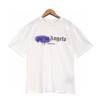 Anjos Europeus e Americanos Cruzados Spray PA Carta Manga Curta Primavera e Verão Marca Tendência Masculina e Feminina Casual Versátil Solta Camiseta