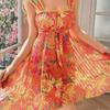 Suministro de comercio exterior Amazon ropa interior sexy al por mayor explosiones tirantes sexy pijamas fábrica estampado de flores tirantes falda