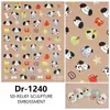 Redanco Pegatinas Populares para Uñas con Relieve Gatito Dálmata Lindo Calcomanías Estéreo para Uñas Dr1240