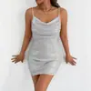 Venta Caliente de Amazon Transfronteriza Europea y Americana Falda Mini Bodycon de Tirantes Finos con Lentejuelas Mini Falda Bodycon Ajustada Bodycon Ajustado