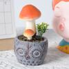 Simulación búho hongo bonsái verde pequeño fresco decoración sala de estar hogar pequeños adornos accesorios para fotos venta al por mayor