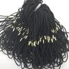 Cuerda para el pelo negra material de cuerda de cuero diy material de accesorios para el pelo de ocho hebillas fabricantes al por mayor