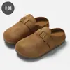 Zapatos Birkenstock Mujer Verano Exterior Suela Suave Antideslizantes Chanclas Planas Moda Simple Punta Cerrada Slip-on Sandalias Casuales