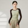 Roupas de Treino de Dança Moderna, Tops de Yoga Raglan de Manga Longa para Outono e Inverno, Roupas de Treino Corporal Usáveis no Dia a Dia para Mulheres