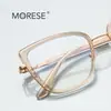Gafas de estilo coreano rosa té anti-luz azul 3150 aro dorado TR montura óptica de moda esencial para cara grande espejo liso simple