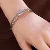 Nuevo Pulsera Trenzada de Mujer de Forma Irregular, Nicho, con Incrustaciones de Circonita y Diseño Hueco, Exclusivamente para Comercio Transfronterizo en Europa y América, Directo del Fabricante