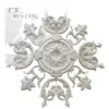 Panel de luz floral rococó intrincado GRG para villa unifamiliar con sala de estar de concepto abierto, relieve de techo lujoso hecho a medida