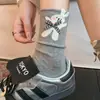Calcetines lindos de cachorro de dibujos animados para mujer, calcetines de media pantorrilla, calcetines de algodón finos de verano estilo coreano y japonés, calcetines largos de moda estilo universitario ins