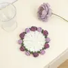 Porta-copos de Buquê de Rosas Artesanal Acabado Copo de Crochê de Lã em Buquê de Mão Porta-copos de Crochê de Flor Tecida Criativa