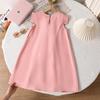 Vestido de Niña Exportación Ropa Infantil 2025 Verano Nuevo Lazo Estéreo Francés Manga Corta Plisado Vestido de Princesa