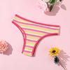 Nuevas Bragas de Algodón Puro con Hilo Colorido para Mujer Cintura Media-Baja Control de Abdomen Transpirables Doble Capa Pantalones Brasileños Fabricante Venta al por Mayor