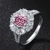Anillo Hexagonal Nuevo de Lujo Transfronterizo Europeo y Americano con Diamantes en Stock, Anillo de Plata de Ley S925, Anillo de Bodas, Joyería de Lujo Ligero