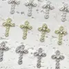 Accesorios Nuevos para Uñas Transfronterizos, Estilo Punk Retro Aleación Perla Incrustada Diamante Cruz Uña Accesorios al por Mayor