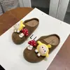 Muñeco de Hongo de Dibujos Animados Niños Niñas Pantuflas de Algodón Birken 2026 Lindas Nuevas de Primavera Otoño Suela Suave Punta Cerrada Pantuflas de Algodón