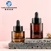En stock Botella cilíndrica transparente de 30 ml para aceites esenciales con fondo ultraespeso, botella de vidrio con gotero para sérum, material de embalaje para botella dispensadora de productos para el cuidado de la piel
