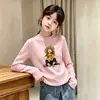 Camada de base feminina outono e inverno novo estilo roupa íntima infantil média e grande infantil T-shirt de manga comprida quente da moda peça superior moda