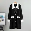 Vestido de Punto Coreano Estilo Francés Perezoso Chic para Mujer, Nuevo Modelo Primavera 2026, de Alta Gama y Elegante, Ceñido a la Cintura, Vestido Corto Adelgazante