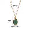 Colar com pingente geométrico irregular verde fresco europeu e americano corrente clavícula feminino aço titânio banhado a ouro 18K pingente
