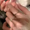 Anel Delicado de Borboleta Tridimensional de Luxo Leve para Mulheres, Anel Aberto Ajustável com Esmalte Colorido, Anel para Dedo Indicador Estilo Nicho da Moda