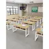 Mesas e Cadeiras para Aulas de Treinamento, Mesas de Estudo para Aulas de Reforço Escolar, Aulas de Reforço, Mesas e Cadeiras Duplas com Cantos Arredondados para Alunos do Ensino Fundamental e Médio e Crianças