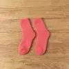 Meias Grossas de Terry com Forro de Fleece Outono/Inverno Femininas, Cor Sólida Escovadas Quentes Meia-Perna, Meias para Gestantes, Meias para Dormir