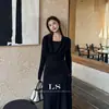 [Nova Marca Ls] Etiqueta Preta Minimalista Grande Marca Novo Design Minimalista de Início de Primavera Slim Fit Top Feminino A9012 #