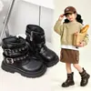 Botas Martin para Niñas 2026 Otoño/Invierno Nuevas Botas Infantiles para Niños Medianos y Grandes Botines para Niñas Botas Pequeñas de Cuero con Suela Gruesa Retro