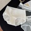 8831 Ballet Eyelash Lace Fio Colorido Algodão Roupa Interior de Cintura Média para Meninas Bainha Calcinha Respirável Renda
