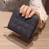 Nueva Cartera para Mujer Estilo Coreano Simple Mini Cartera de Cuadros Estudiantes de Secundaria Retro Billetera Corta para Monedas Portatarjetas Ranuras Múltiples para Tarjetas