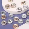 Botones de camisa de alta gama electroplateados de cuatro agujeros, botones decorativos para chaquetas de traje y puños, con borde dorado iridiscente, botones de resina cosidos a mano