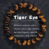 Personalización Venta Caliente Transfronteriza Pulsera de Cuentas Ojo de Tigre Amarillo de Vidrio Cuentas Redondas de 8 mm Hecha a Mano Ajustable En Stock Pulsera de Mano