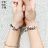 DIY Educación Temprana Infantil Cuentas Sueltas Acrílicas Cuentas con Alfabeto Inglés Accesorios de Correa de Goma Perforada Pulsera de Pareja Material de Cubierta de Cuero