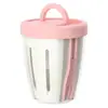 Taza para Ensalada de Desayuno Estilo Ins Taza de Fruta para Llevar Picnic con Tenedor Taza de Drenaje de Doble Capa Taza de Fruta Multiusos
