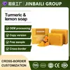 Jabón Granulado Hecho a Mano de Limón, Cúrcuma y Ácido Kójico Tendencia en Tiktok para Limpieza, Baño y Lavado Facial, Jabón con Aceite Esencial Personalización