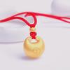 Loja de ouro mesmo estilo Fat Fu pequeno pingente de ouro Tuo fosco Ping An Fu cadeado colar corda preta caractere fu lingote presente para namorada