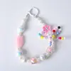 Colgante Creativo de Hoja con Lazo para Teléfono Móvil Colgante para Bolso de Niña Llavero DIY Muñeco Colgante Decorativo Pequeño