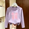 Camiseta de manga larga para niña, algodón puro, ropa de otoño, nuevo modelo 2026, top para niños de primavera y otoño, camiseta básica súper linda para niñas pequeñas