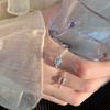 Anillo de plata pura 925 con diseño de nicho para mujer, con cadena de cuentas redondas de colores, sencillo, ligero, de lujo, estilo frío.