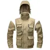 Nueva Llegada para Hombre Chaqueta Cortavientos Exterior Primavera y Otoño Talla Grande Holgada Casual Multibolsillos Chaqueta de Trabajo