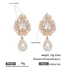 Pendientes Cruzados Transfronterizos Europeos y Americanos de Flor de Zirconia y Botón de Perla de Cobre Vintage, Pendientes Versátiles de Moda de Lujo Ligero de Gama Alta