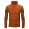 Outono e Inverno 2025 Europeu e Americano Masculino Listras Verticais Gola Alta Tricô Moda Masculina Tendência Pulôver Tricô Camiseta de Base