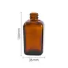 Botella Cuadrada de Vidrio Marrón para Aceite Esencial, Botella a Prueba de Luz para Esencia, Botella con Gotero para Loción, Botella Pequeña