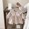Vestido de Princesa Elegante de Otoño para Niñas 2026 Nueva Ropa Infantil Niñas Bebés Dulce Vestido con Adorno de Encaje Cuello de Muñeca