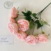 Rosas artificiales de concubina imperial de 7 cabezas, ramo falso, sala de estar, escritorio, arreglo floral DIY, decoración de sala de bodas, flor para llevar en la mano, accesorios de fotografía