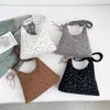 Nueva Bolsa Tote de Moda para Viajes 2026 Bolso de Hombro de Lunares con Lazo 2025 Bolso de Mano de Pana de Gran Capacidad