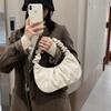 Bolso de mano dorado de bolsillo Xiao Rui 2021 nuevo bolso baguette casual bolso de axila bolso nube textura plisada bandolera de hombro